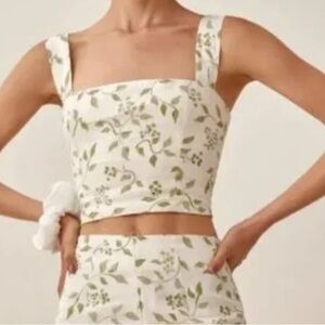 Reformation Vio Linen Top Size 2